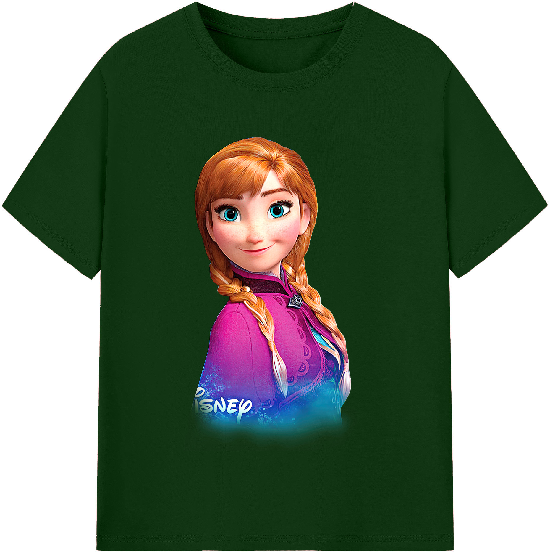 （画像用） アナと雪の女王 アンナ エルサ Frozen Anna Elsa 綿100％半袖Tシャツ（フロントプリント）